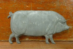 Antique Vintage NOS Small Pig Weathervane Half Stamped Metal 9” Farm Decor - Picture 1 of 7