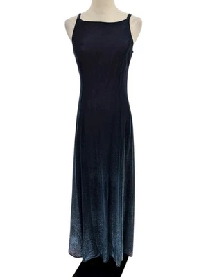 Vtg 90s Betsy Adam Metallic Shimmer Maxi Dress Blue Purple Sz 8 Castelcore Fairy - Image 1 of 4