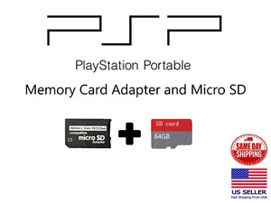 Adaptador de tarjeta de memoria PSP y 64 GB Micro SD - Imagen 1 de 1