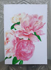 Pink Peonies Card from an Original Watercolour by Sarah Cameron - Blank Inside