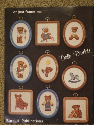 Bears Burdett Bookmarks Just Frame Em' Cross Stitch Baby Family Teacher Mother - Image 1 of 3
