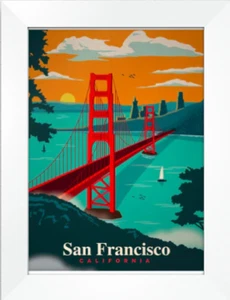 San Francisco Travel Vintage Poster A4 | Retro Wall Art & Home Decor - Picture 1 of 4