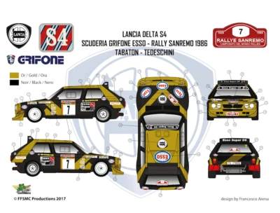[FFSMC Productions] Lancia Delta S4 Grifone Esso n°7 Sanremo rally 1986 - Immagine 1 di 4