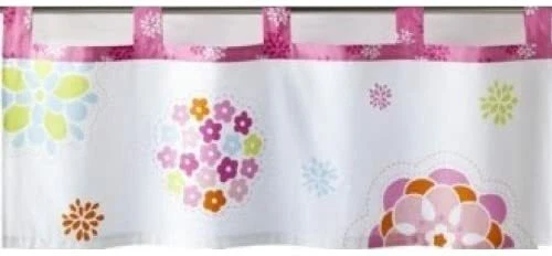 Cenefa ventana cortina Summersault Flowerburst 18" x 44" blanco amarillo naranja Foto 1 de 1