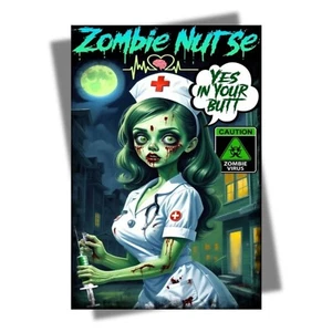 Zombie Nurse Poster, Zombie Art Print - wall decor poster T986 - Picture 1 of 6