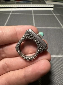 Vintage Dian Malouf Sterlingsilber 14k Türkis Statement Ring Größe 7,25 - Bild 1 von 9