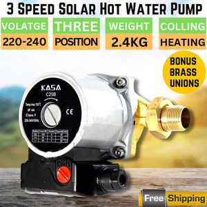 3 Speed Brass Solar Hot Water Circulation Pump Replaces Grundfos Circulating - Picture 1 of 17