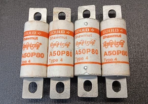 4 x Fusible Gould Shawmut A50P80, Fusible 500V 80Amp - Imagen 1 de 12