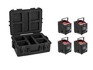Set 4 Stück Akku Scheinwerfer LED Spot + Case - Afbeelding 1 van 5