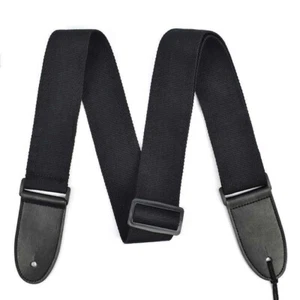 Black Guitar Strap Replacement Adjustable Nylon Belt Acoustic Electric Bass Will - Picture 1 of 4