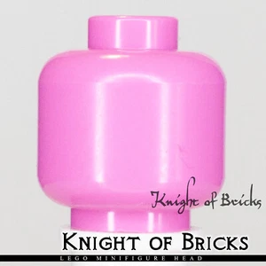 LEGO Minifigure Head DARK PINK Plain Solid Color - Picture 1 of 2