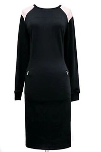 Flattering Form Fit Jones New York Women's Black and Pink Sweater Dress Size 14 - Picture 1 of 12