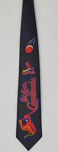 MLB St Louis Cardinals Mens Black Baseball Diamond Neck Tie Necktie - Picture 1 of 2