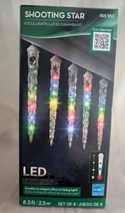 Gemmy LED LightShow 8 Multi Color SHOOTING STAR Icicle Lights OPEN BOX/NEW - Picture 1 of 3