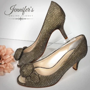 Caparros NEW Women's NEW Willamena Champagne Dazzle Peep Toe Heels Size 7.5B - Picture 1 of 11