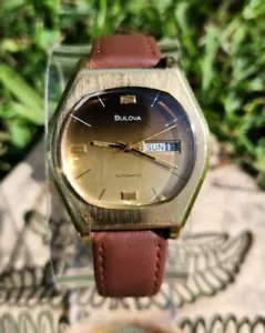 Vtg Bulova 1974 Jet Star "F" Men's 38mm Watch 11BSACB Automatic Gold Tone NICE!! - Picture 1 of 14