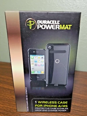New Duracell Powermat Wireless Battery Case for iPhone 4/4S w/ USB cable - Black - Image 1 of 4