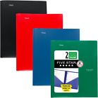 2 Pocket Folders, 4 Pack, Plastic Folders with Prong Fasteners, Holds 11" X 8-1/