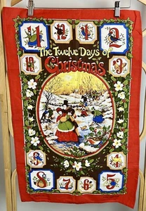Vintage Vista Cotton Tea Towel Twelve Days of Christmas Britain 863987 Xmas - Picture 1 of 8