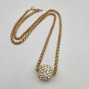 Joan Rivers Pave Crystal Spinning Ball Pendant Necklace - Picture 1 of 4