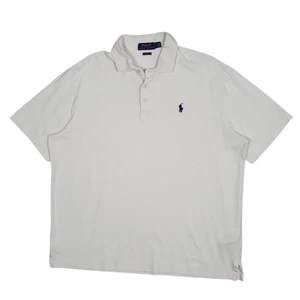 POLO RALPH LAUREN White Polo Shirt Short Sleeve Cotton Mens L - Picture 1 of 7