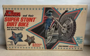Team America Super Stunt Dirt Bike Ideal Toys 1980 Empty Box Only Nice - Picture 1 of 7