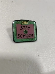 1993 NBA Stay In School Campaign National Basketball Association Pin Promo VTG - Picture 1 of 3