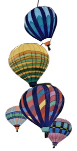 Bovano Hot Air Balloons Stunning Enamel on Copper Wall Art Sculpture 13 1/4"x9" - Picture 1 of 4