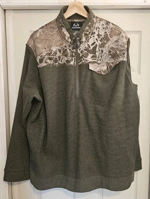 Chaqueta Realtree Hombres XL Camuflaje Jacquard 1/4 Cremallera Suéter Camisa Caza Exterior Foto 1 de 3