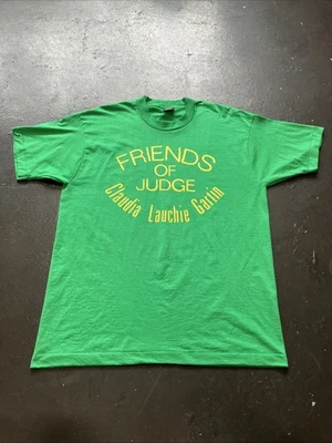De colección Años 90 Amigos de la Jueza Claudia Gartin Michigan Puntada Única Verde XL De Colección Foto 1 de 4