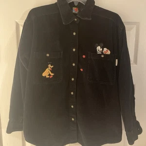 Vintage Topolino Unlimited velluto a coste bottoni davanti manica lunga donna taglia S nero - Foto 1 di 5