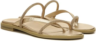 Vionic Prism Women's BLING Slide Sandal GOLD Leather 9 Arch Support NEW Crystal - Image 1 of 4