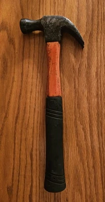 Carpentry Hand Tool Claw Hammer 25 Oz Curved Claw Fiberglass Used 13" Orange  - image 1 of 4