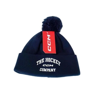 CCM Hockey Athleisure Pom Knit Stocking Cap/Hat (HPM51A) Senior/Adult - Navy - Picture 1 of 3