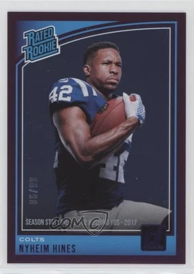 2018 Panini Donruss Rated Stat Line Season /99 Nyheim Hines #327 Rookie RC - Image 1 of 2