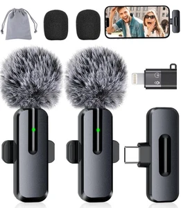 Professionelles kabelloses Mini Mikrofon für iPhone - 2er Pack Lavalier Bluetooth... - Bild 1 von 9