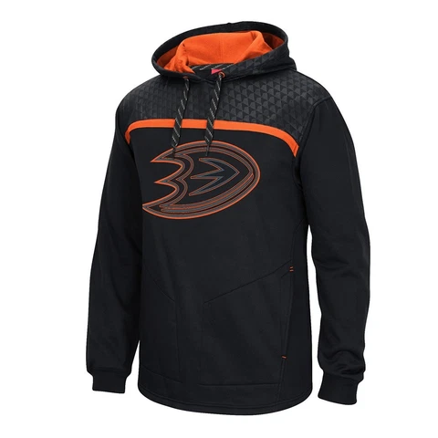 Anaheim Ducks Reebok Cross Check Team Logo Perf. Black Pullover Hoodie Men's Cover