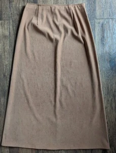 Maxi falda de gamuza sintética elástica vintage tribal para mujer talla 12 color tostado camel - Imagen 1 de 11