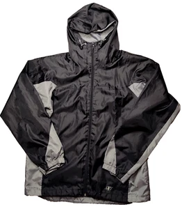 NORDIC TRACK Men Small Black Gray Colorblock Vented Full Zip Hooded Windbreaker - Picture 1 of 18