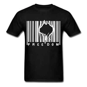 Camiseta Freedom Barcode humanidad gobierno libre anarquía gráfico - Imagen 1 de 1