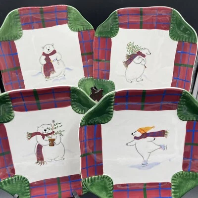 Pfaltzgraff Snow Bear Cookie Plate Luncheon Serving Tray 8.75 Inch - YOU CHOOSE