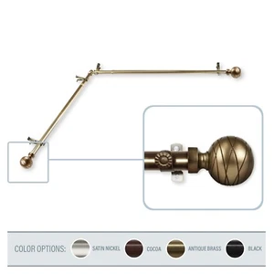 Ferrero Corner Window Curtain Rod 13/16”OD choose from 4 colors & 4 sizes - Picture 1 of 7