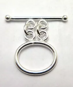 4 SET 18X28MM TOGGLE CLASP 2 STRAND STERLING SILVER PLATED 582 ATL-155 - Picture 1 of 1