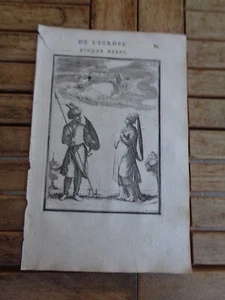 Gravure couple petits tartares tiré Description de l'Univers par Mallet - 1683 - Picture 1 of 1