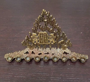 Judaica Hanukkah Hen Holon Israel Menorah Vintage Solid Brass - Picture 1 of 7