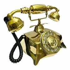 Vintage Nautical Brass Rotary Phone Old Fashioned Telephone French Victorian