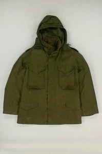 VTG 70s Alpha Industries M-65 Field Army Green Coat Jacket With Lining Size S - Picture 1 of 12
