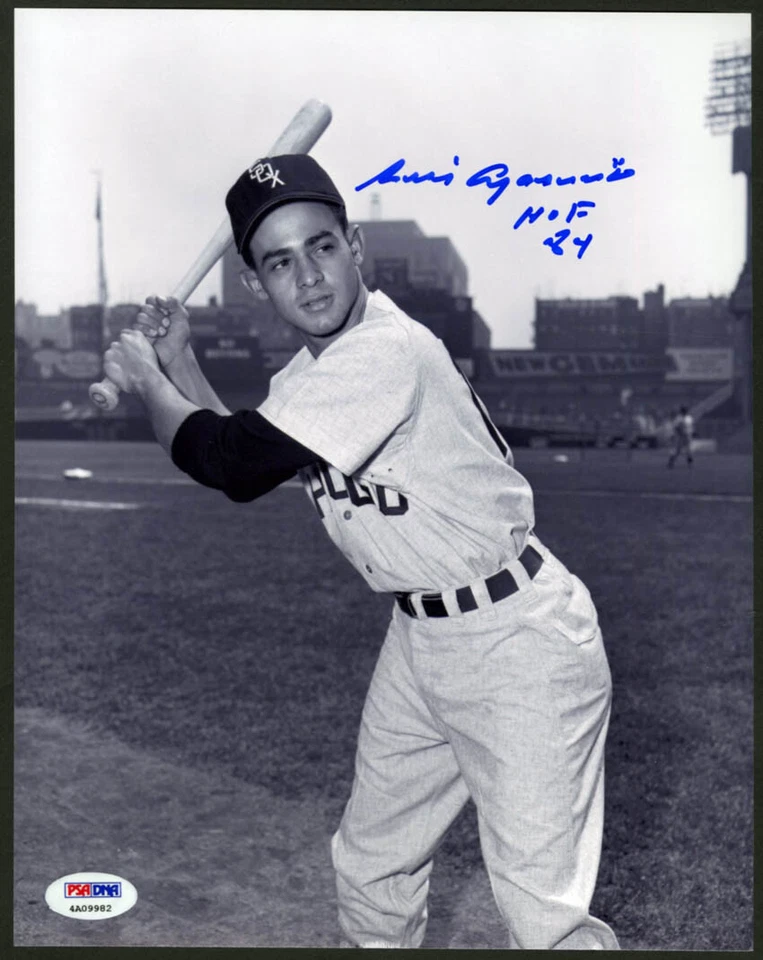 Luis Aparicio SIGNED 8x10 Photo + HOF 84 Chicago White Sox PSA/DNA AUTOGRAPHED  - Image 1 of 1