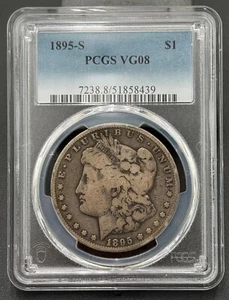 1895 S Morgan Dollar $1 PCGS VG 8, Low Mintage Key Date - Picture 1 of 5