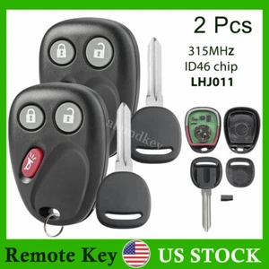 2 For 2003 2004 2005 2006 Chevrolet Silverado Remote Keyless Entry Key Fob + Key - Picture 1 of 6
